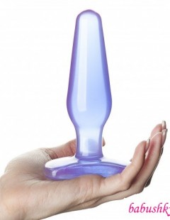 Анальная Пробка Crystal Jellies Medium Butt Plug – Purple с гладкой структурой