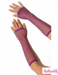 Перчатки Electric Lingerie в сеточку длинные фиолетовые, OS для стильного образа